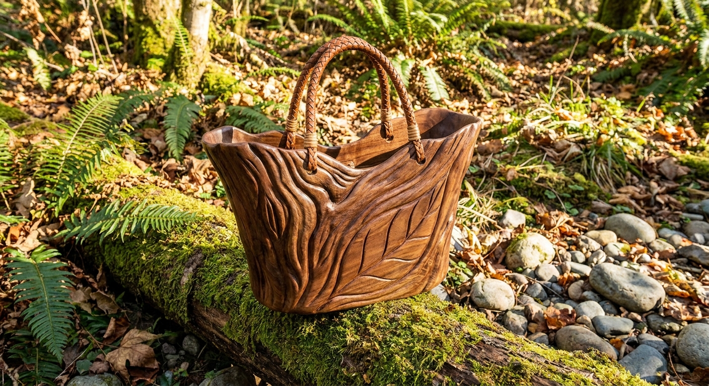 Organic wood tote bag - The Genesis of Design: Nature as the Ultimate Muse